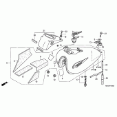 Схема узла: Топливный бак для Honda VT750 Shadow Aero