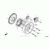 Схема вузла: Привід стартера для Honda CB1100 CB1100