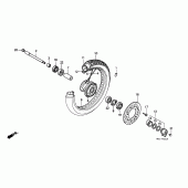 Схема вузла: Переднє колесо для Honda VT600 Shadow VLX