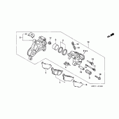 Схема вузла: Задній гальмівний супорт для Honda FMX650