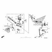 Схема вузла: Передній гальмівний циліндр для Honda CRF230 CRF230M