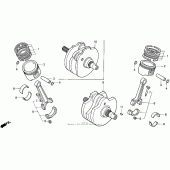 Схема вузла: Колінчастий вал для Honda VT1100 Shadow