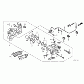 Схема узла: Задний тормозной суппорт (CBF1000A/T/S) для Honda CBF1000
