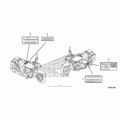 Схема вузла: Інформаційні наклейки для Honda VT750 Shadow Aero