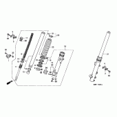 Схема вузла: Вилка передньої осі для Honda XL600 Transalp