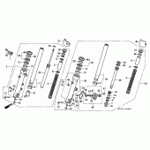 Схема узла: Вилка передней оси (ST1100/ST1100AS) для Honda ST1100 Pan-European
