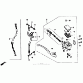 Схема узла: Передний тормозной цилиндр для Honda VTR250 VTR