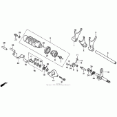 Схема узла: Копирный вал и Вилки и Вал переключения для Honda VF750 Magna