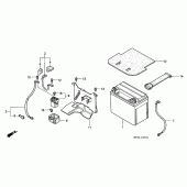 Схема узла: Аккумулятор (VFR750FR/FS/FT/FV) для Honda VFR750F Interceptor