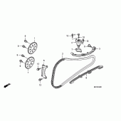 Схема вузла: Ланцюг ГРМ & Натяжник & Заспокоювач для Honda FJS400 Silver Wing