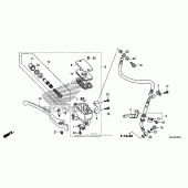Схема узла: Передний тормозной цилиндр (2) для Honda VT750 Shadow RS