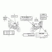 Схема вузла: Інформаційні наклейки для Honda CBF500