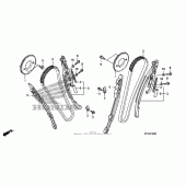 Схема вузла: Ланцюг ГРМ & Натяжник & Заспокоювач для Honda VT1300 Sabre