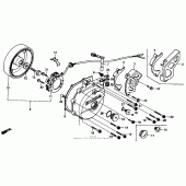 Схема узла: Left crankcase cover 85-90 для Honda XR600