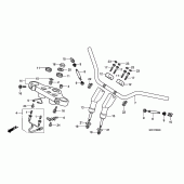 Схема узла: Верхняя траверса & Клипон руля для Honda VT750 Shadow Spirit