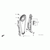 Схема вузла: Ланцюг ГРМ & Натяжник & Заспокоювач для Honda XR250