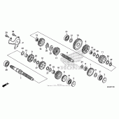 Схема вузла: Transmission (1) для Honda VT750 Shadow Aero