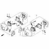 Схема узла: Turn signal + mirror для Honda GL1800 Gold Wing