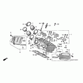 Схема узла: Головка цилиндра (REAR) для Honda VF750 Magna