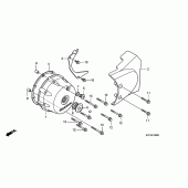 Схема вузла: Ліва кришка картера для Honda XL125 Varadero