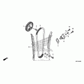 Схема вузла: Ланцюг ГРМ & Натяжник & Заспокоювач для Honda CRF450 CRF450X