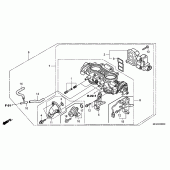 Схема узла: Дроссельная заслонка для Honda GL1800 Gold Wing