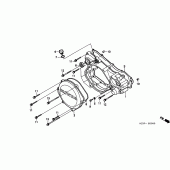 Схема узла: Правая крышка картера для Honda CR250