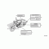 Схема вузла: Caution label (1) для Honda VT1300 Sabre