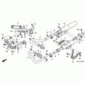 Схема вузла: Вихлопна система для Honda VT1100 Shadow Sabre