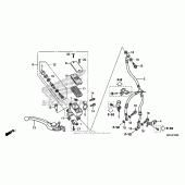 Схема вузла: Передній гальмівний циліндр (1) для Honda CB1100 CB1100