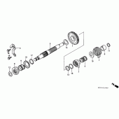 Схема вузла: Привід кікстартера для Honda XR250