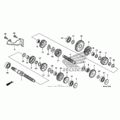 Схема узла: Трансмиссия для Honda VT750 Shadow Spirit