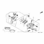 Схема вузла: Задній гальмівний супорт для Honda VTX1800