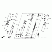 Схема вузла: Вилка передньої осі для Honda VTX1300