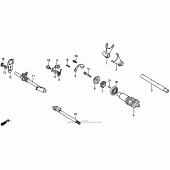 Схема вузла: Копірний вал і Вилки і Вал перемикання для Honda VT1100 Shadow