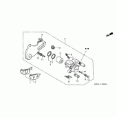 Схема вузла: Задній гальмівний супорт для Honda CBR125