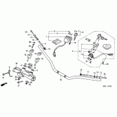 Схема узла: Верхняя траверса & Клипон руля для Honda XL1000V Varadero