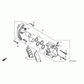 Схема вузла: Передній гальмівний супорт для Honda VT1100 Shadow ACE