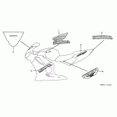 Схема вузла: Наклейки (5) для Honda CBR600 CBR600F