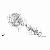 Схема узла: Заднее колесо для Honda VF750 Magna