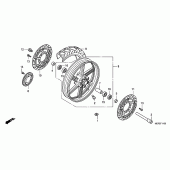 Схема вузла: Переднє колесо для Honda CBF600