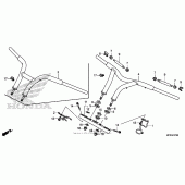 Схема вузла: Верхня траверса & Кліпон керма 1 для Honda VT1300 Interstate