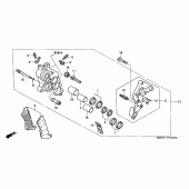 Схема вузла: Передній гальмівний супорт (R.) (XL1000VA) для Honda XL1000V Varadero