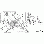 Схема вузла: Вихлопна система (2) для Honda CRF250 CRF250R