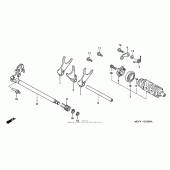 Схема вузла: Копірний вал & Вилки & Вал перемикання для Honda RVT1000R RVT RC51
