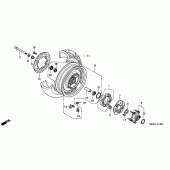 Схема вузла: Заднє колесо для Honda VT1100 Shadow Sabre