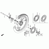 Схема узла: Передние колесо для Honda XR250