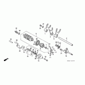 Схема вузла: Копірний вал і Вилки і Вал перемикання для Honda VFR400