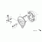 Схема вузла: Задній гальмівний барабан для Honda VT125 Shadow