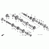 Схема вузла: Трансмісія для Honda XR250